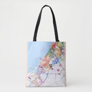 Dubai UAE City Map Tote Bag