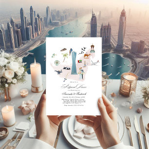 Dubai UAE Destination Wedding Rehearsal Dinner Invitation