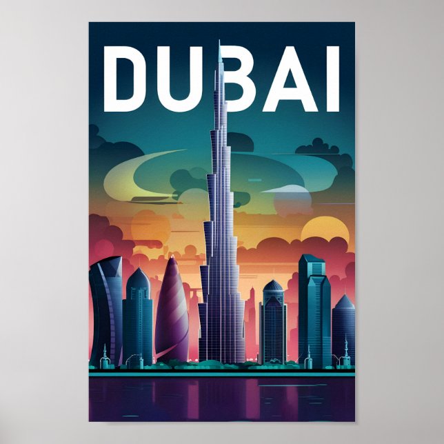 Dubai UAE Famous Travel Place Poster (Front)