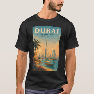 Dubai UAE Illustration Travel Art Vintage T-Shirt