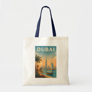 Dubai UAE Illustration Travel Art Vintage Tote Bag