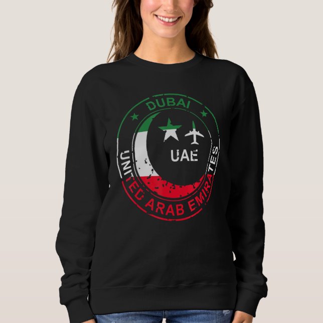 Dubai Uae Passport For Travellers And Tourists Sweatshirt (Front)