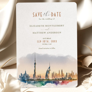 Dubai UAE Save The Date Destination Invitation
