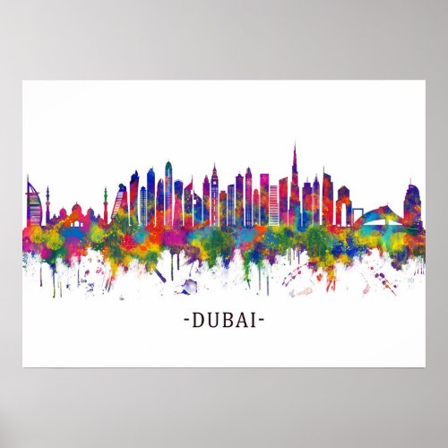 Dubai UAE Skyline Poster