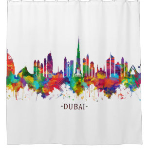 Dubai UAE Skyline Shower Curtain