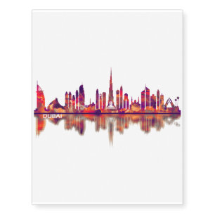 Dubai UAE Skyline Temporary Tattoos
