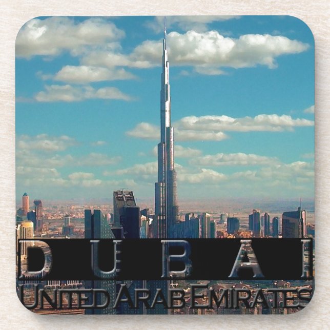 Dubai UAE Souvenir Drink Coaster (Front)