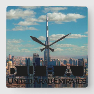 Dubai UAE Souvenir Square Wall Clock