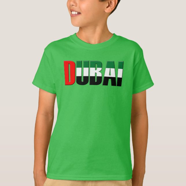 Dubai UAE Typography Elegant Text Only T-Shirt (Front)
