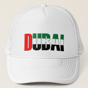 Dubai UAE Typography Elegant Text Only Trucker Hat