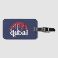 Dubai UAE Vintage Retro City Skyline Cityscape Art