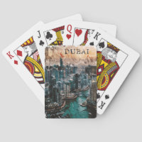 Dubai UAE Watercolor Skyline