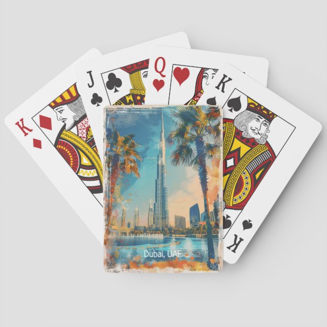 Dubai United Arab Emirates Burj Khalifa Artwork Poker Cards (Back)