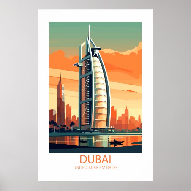 Dubai United Arab Emirates Famous Travel Places Poster (Front)
