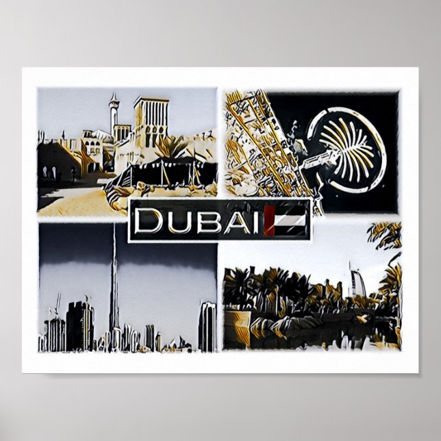 Dubai - United Arab Emirates - Mosaic - Poster (Front)