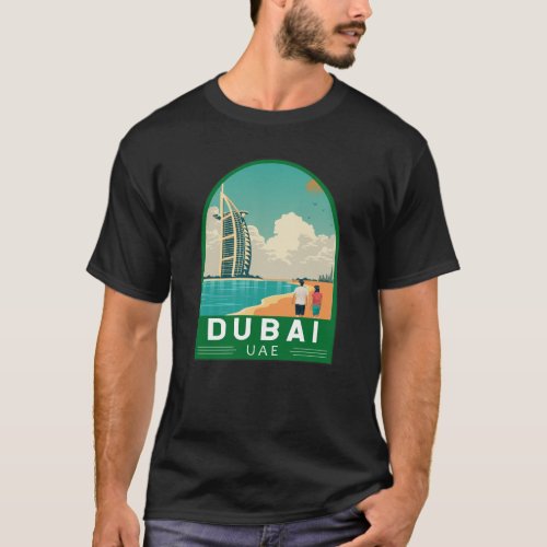 Dubai United Arab Emirates Retro Travel Art T_Shirt