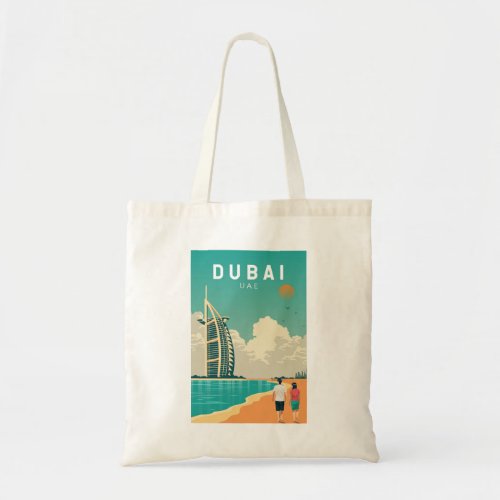 Dubai United Arab Emirates Retro Travel Art Tote Bag