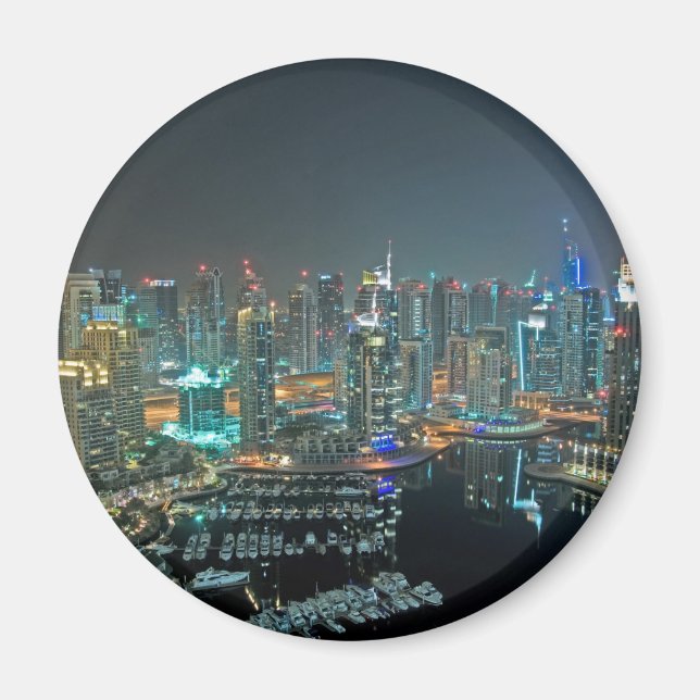 Dubai, United Arab Emirates skyline at night Magnet (Front)