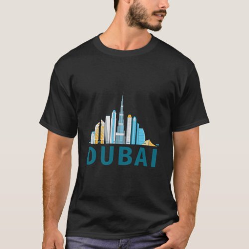 Dubai United Arab Emirates Skyline Burj Khalifa Sk T_Shirt