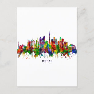 Dubai United Arab Emirates Skyline Invitation Postcard