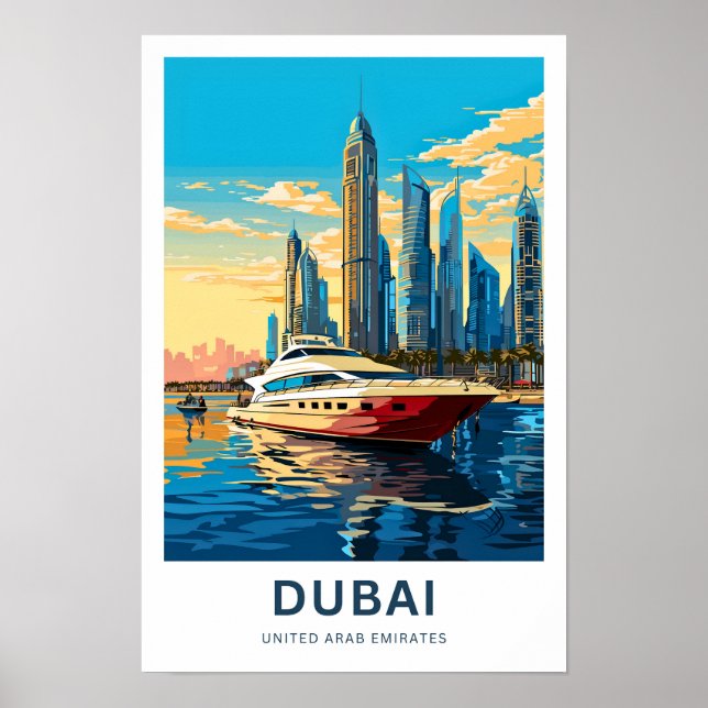Dubai United Arab Emirates Travel Print (Front)