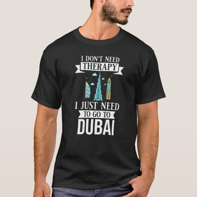 Dubai United Arab Emirates Uae City Skyline Map Tr T-Shirt (Front)