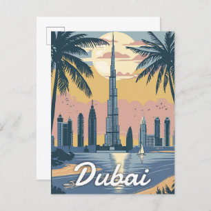 Dubai United Arab Emirates Vintage Travel Postcard