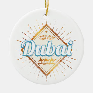 Dubai United Arab Emirates Vintage UAE Souvenir Ceramic Ornament