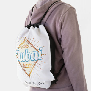 Dubai United Arab Emirates Vintage UAE Souvenir Drawstring Bag