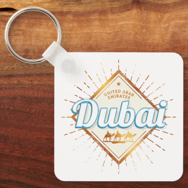Dubai United Arab Emirates Vintage UAE Souvenir Keychain | Zazzle