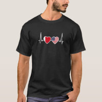 Dubai USA Heartbeat Dubaian American Flag