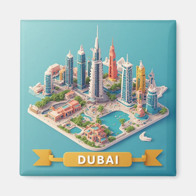 🧲 Dubai Vacation Memory From UAE Destination 🌴 Magnet (Front)