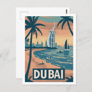 Dubai Vintage Famous Travel Place Postcard
