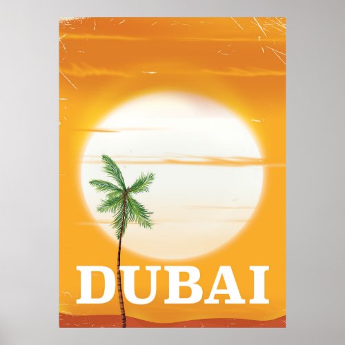 Dubai vintage style vacation poster