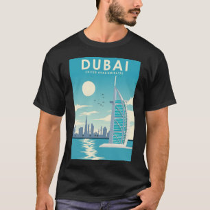 Dubai vintage travel art travel poster  T-Shirt