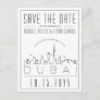 Dubai Wedding Deco Skyline Save the Date Postcard