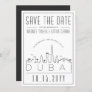 Dubai Wedding Deco Style Skyline Save the Date  Invitation