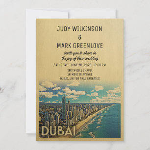 Dubai Wedding Invitation Vintage Mid-Century