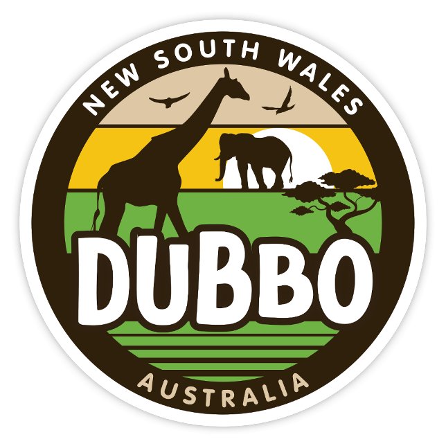 Dubbo, New South Wales Australia Sticker (Dubbo, New South Wales Australia Retro Round Sticker)