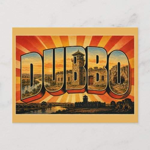 Dubbo NSW Australia Outback Town Vintage Art Postcard