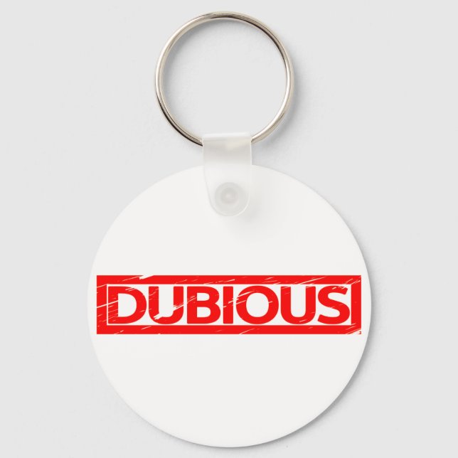 Dubious Stamp Keychain (Front)