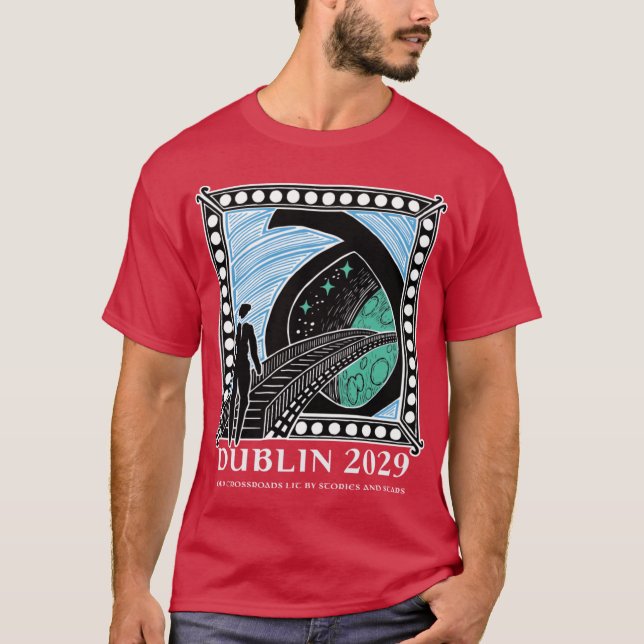 Dublin2029 bid with writing white retro T-Shirt (Front)