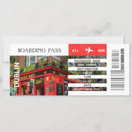 Dublin airplane boarding pass getaway weekend invitation