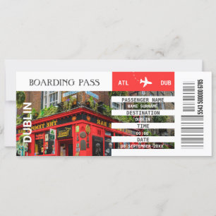 Dublin airplane boarding pass getaway weekend  invitation