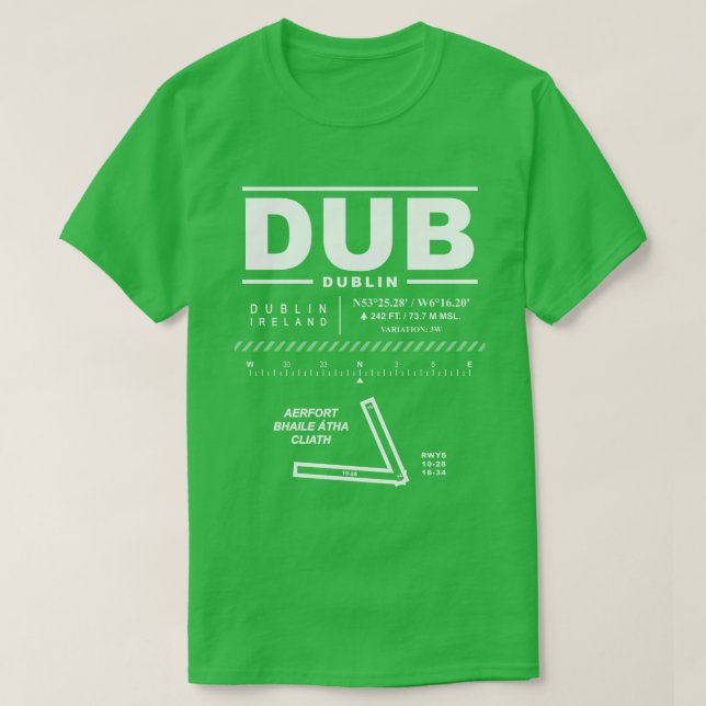 Dublin Airport DUB T-Shirt (Design Front)