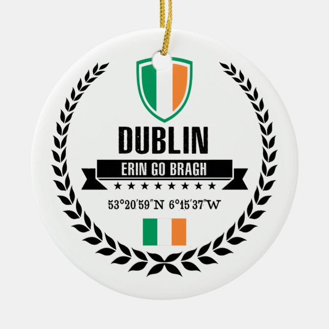 Dublin Ceramic Ornament (Front)