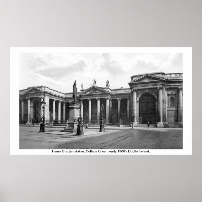 Dublin city Ireland, early 1900's College Green Poster (Front)