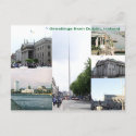 Greetings from Dublin, famous landmarks postcard