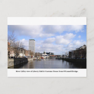 Dublin City Ireland, Liberty Hall, Customs House Postcard