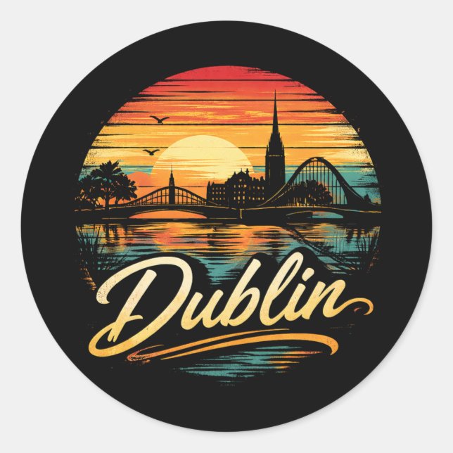 Dublin Classic Round Sticker (Front)